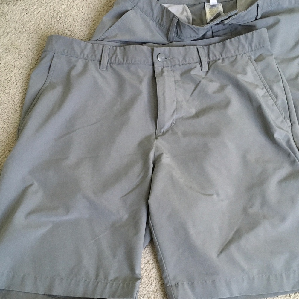 Set of 2 - Adidas Men's Classic Gray Flat Front Golf Shorts - Picture 3 of 6